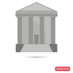 Obraz premium Ancient Rome temple color flat icon for web and mobile design