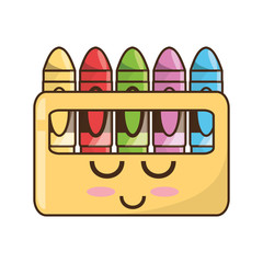 Cute crayons cartoon icon vector illustration graphic design