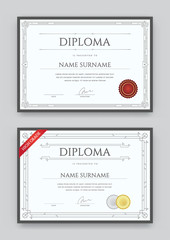Set of Diploma or Certificate Premium Design Template in Vector