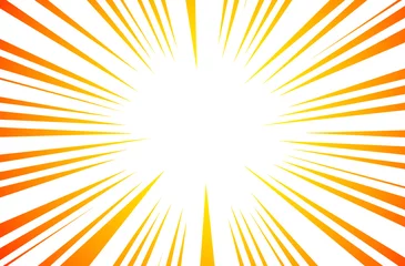 Fotobehang Sun Rays or Explosion Boom for Comic Books Radial Background Vector © ckybe