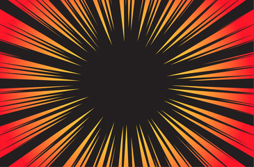 Hyper Speed Warp Sun Rays or Explosion Boom for Comic Books Radial Background Vector