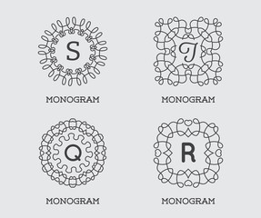 Set of Monogram Design Template. Letter Vector Illustration Premium Elegant Quality. Collection Pack.