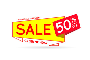 Cyber Monday Sale Sign Banner Poster ready for Web and Print. Vector. Super, Mega, Huge Sale with Special Offer
