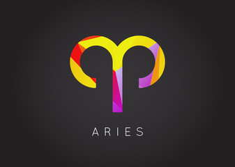 Aries Constellation. Detailed Stylish Zodiac Icon. Modern Style Drawing. Vector Illustration.