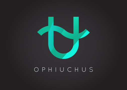 Ophiuchus Constellation. Detailed Stylish Zodiac Icon. Modern Style Drawing. Vector Illustration.