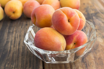 Fresh Apricots in a Glass Bowl