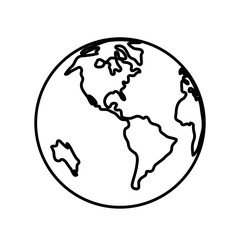 earth planet icon over white background vector illustration