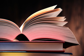 Composition with books on the table