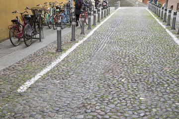 Empty Streets with Bikes, Bologna