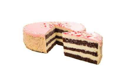 Pink cake isolated