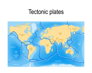 tectonic plates. map