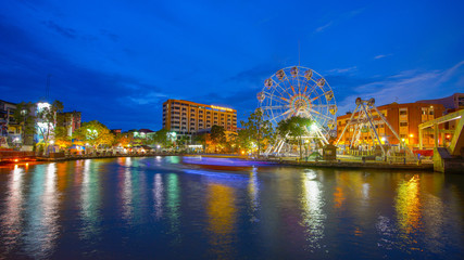 MALACCA, MALAYSIA - March 23: Eye on the banks of Melaka river on OCT 23, 2015 in Malaysia. Malacca has been listed as a UNESCO World Heritage Site since 7 July 2008