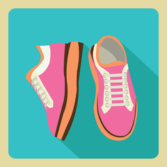 Fototapeta premium gym sneakers on side and front view over isolated flat