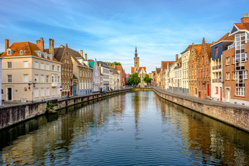 Obraz premium Bruges (Brugge) cityscape with water canal