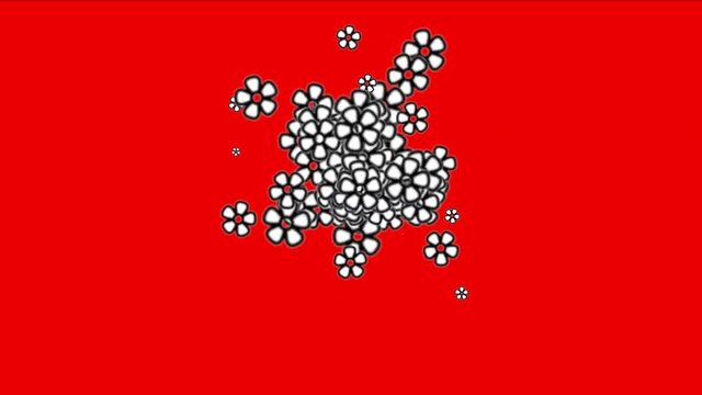 4k Feather flower kaleidoscope design fireworks geometric pattern,oriental religion texture,fractal art weaving petal bloom matrix particle background.