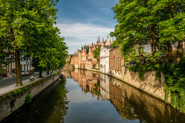 Fototapeta na wymiar Bruges (Brugge) cityscape with water canal