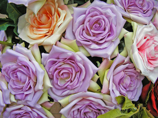 vintage flowers / purple handmade roses