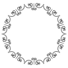 Elegant Victorian with circular shaped frame vector illustration design