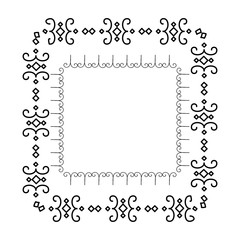 Elegant Victorian with square shape frame vector illustration design