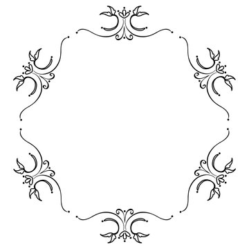 Elegant Victorian with circular shaped frame vector illustration design