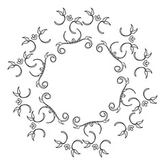 Elegant Victorian with circular shaped frame vector illustration design