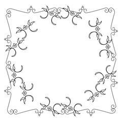 Elegant Victorian with square shape frame vector illustration design