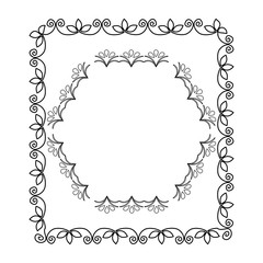 Elegant Victorian with square shape frame vector illustration design