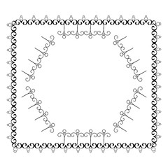 Elegant Victorian with square shape frame vector illustration design