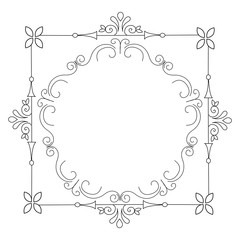 Elegant Victorian with square shape frame vector illustration design