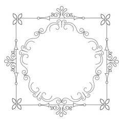 Elegant Victorian with square shape frame vector illustration design