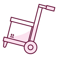 cart with box carton delivery service vector illustration design