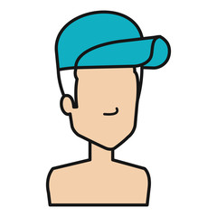 delivery worker shirtless avatar character vector illustration design