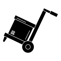cart with box carton delivery service vector illustration design