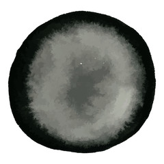 Naklejka premium Hand drawn grunge circle ink watercolor banner