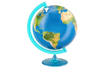Geographical globe of planet Earth, 3D rendering