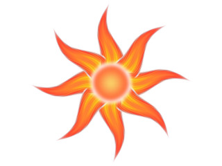 Symbol of the sun on a white background
