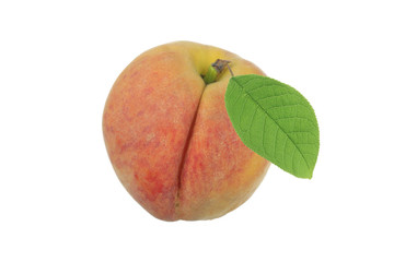 Peach isolated on white background
