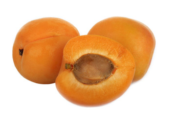 heap of apricots isolated