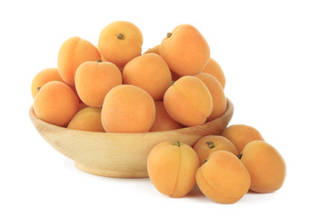 heap of apricots isolated