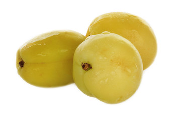 yellow apricot fruit isolated on white background.