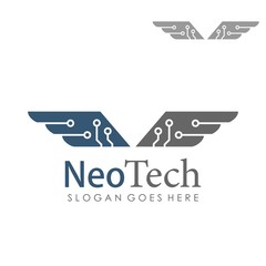 Wing technology logo template