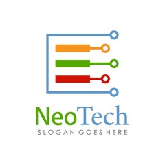 Obraz premium Technology logo template