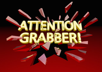 Attention Grabber Words Breaking Glass Exposure 3d Illustration