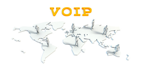 Obraz premium Voip Concept with Business Team