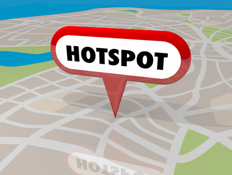 Hotspot Popular Area Internet Wireless Wifi Connection Map Pin 3d Illustration