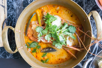 Tom Yum Goong, spicy soup, Thai Food.