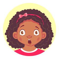Set of african girls emotions