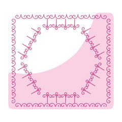 Elegant Victorian with square shape frame vector illustration design