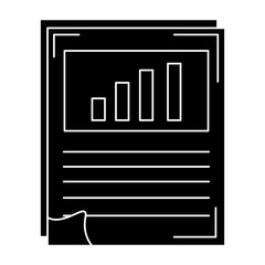 paper document with statistics vector illustration design
