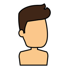 young man shirtless avatar character vector illustration design